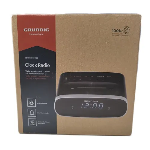 GRUNDIG Sonoclock 1100 Wecker mit Radiofunktion - Radios mit UKW-Tuner und Einschlaf-Automatik für entspanntes Aufwachen und Einschlafen, elegantes Design und großes LED-Display für optimale Ablesbarkeit.