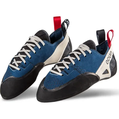 Ocun Advancer LU Kletterschuhe (Größe 46, blau) - Kletterschuhe für Hallenklettern, bieten optimalen Komfort und Schnürung für alle Leistungsstufen.