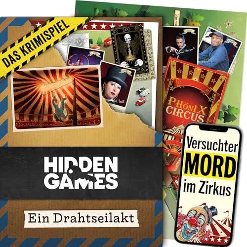 Hidden Games Tatort Spiel Der 4. Fall - Ein Drahtseilakt - Gesellschaftsspiel für 1-6 Spieler, spannende Krimigeschichte mit einer Spielzeit von 90-180 Minuten, ideal für Rätsel- und Krimifans, Made in Germany.