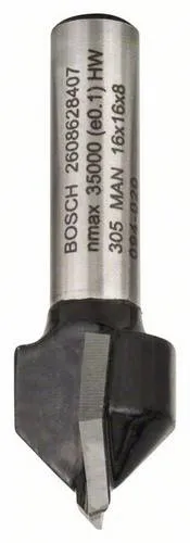 Bosch Accessories 2608628407 Nutfräser Hartmetall Länge 45mm Produktabmessung, Ø 16mm Schaftdurchmesser 8mm