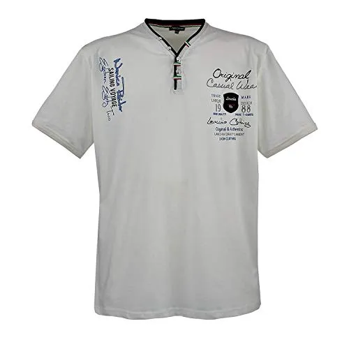 Lavecchia 2042 Herren T-Shirt Übergröße Schwarz - Hochwertiges T-Shirt in Übergrößen (3XL bis 8XL) mit V-Ausschnitt, ideal für Komfort und lässigen Stil.