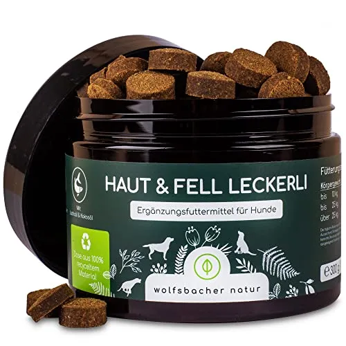 Haut & Fell Leckerli 1 St - Wolfsbacher Natur - Hundefutter - Rezeptfreier Snack für gesundes Haut- und Fell, ideal für verwöhnte Vierbeiner.