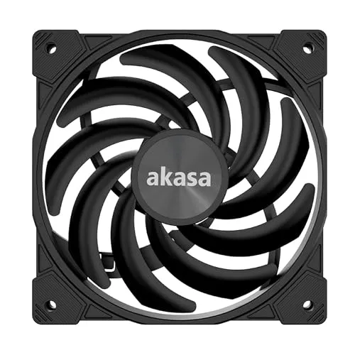 Akasa Alucia XS12, 120mm PWM Case Fan, High Performance Cooling Fan, 4 Pin, 120 x 15mm Sizing Slim Low-Noice, Up to 2000 RPM & 41.59 CFM, Black, AK-FN122-BK