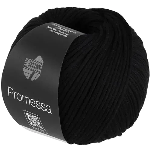 LANA GROSSA Promessa | Weich gefülltes Schlauchgarn aus Bio-Baumwolle und Polyamid | Handstrickgarn aus 70% Bio-Baumwolle & 30% Polyamid | 50g Wolle zum Stricken & Häkeln | 125m Garn FB24