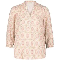 Schlupfbluse CARTOON - Trendige Casual-Bluse mit Raffung - Blusen für Damen, lässig geschnitten und aus 100% Viskose, ideal für einen modernen Look mit grafischem Design und Knopfleiste – perfekt für modebewusste Frauen!