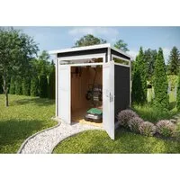 Weka Holz-Gartenhaus 265 Flachdach - Modern & Praktisch - Holz-Gartenhaus mit 4,28 m², breitem Eingang und einfachem Steck-Schraubsystem für unkomplizierte Montage. Ideal zur Aufbewahrung von Gartenutensilien und Möbeln.