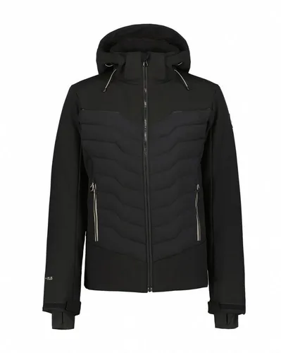 Icepeak Fremont Herren Winterjacke Schwarz 58 - Wattierte Herrenjacke von ICEPEAK für Outdoor-Aktivitäten. Mit verstellbarer Kapuze, elastischen Ärmelbündchen und wasserabweisendem Material bietet sie optimalen Wetterschutz und Bewegungsfreiheit.