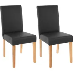 Esszimmerstuhl Littau 2er-Set - Kunstleder schwarz matt mit hellen Beinen - Stühle für Esszimmer, Wohnzimmer und Küche - Bequeme Polsterung und modernes Design sorgen für hohen Komfort und stilvolle Akzente in Ihrem Wohnraum.