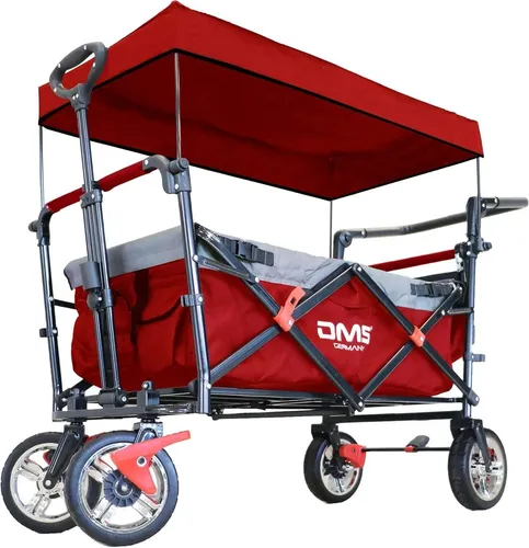 DMS BW-03R Bollerwagen - Faltbar mit Dach - Sonstige, praktischer Handwagen für den einfachen Transport mit einem schützenden Dach und klappbarem Design für optimale Lagerung.