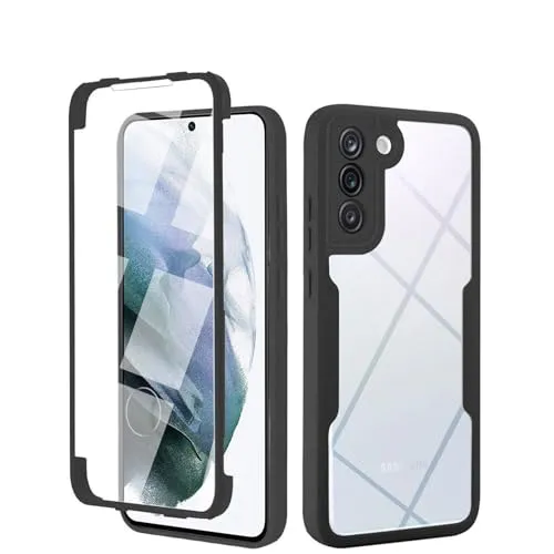 Grad Hülle Kompatibel mit Samsung Galaxy S21+ | Handyhülle mit eingebautem Displayschutz für Galaxy S21+ | Schwarz 360