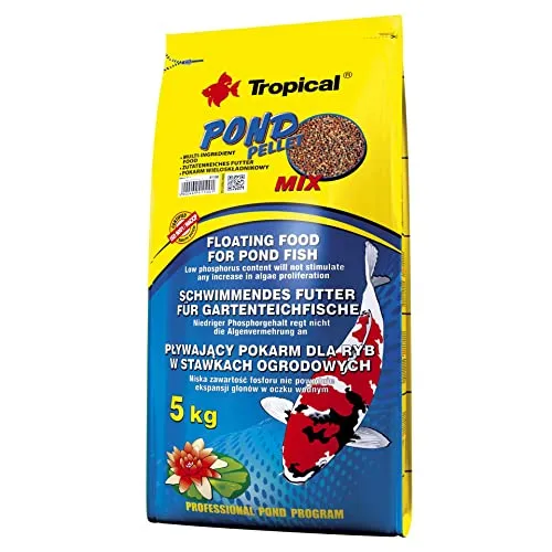 Tropical Pond Pellet Mix 5kg - Schwimmendes Teichfischfutter-Pellets für Goldfische, Koi und alle Kaltwasserfische