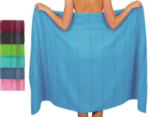 Betz XXL Badetuch LINES - 90x180 cm - Strandtuch aus 100% Baumwolle, extra groß mit Kordelaufhänger. Ideal für Strand oder Schwimmbad, hautfreundlich und in bunten Sommerfarben erhältlich.