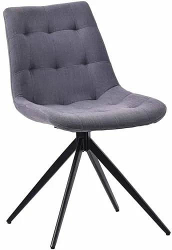 CLP Esszimmerstuhl Merna dunkelgrau – Schwenkbar und elegant - Bürostühle – Der Esszimmerstuhl Merna bietet höchsten Sitzkomfort mit 180 Grad Schwenkfunktion und stilvollem Design. Ideal für Esszimmer, Küche oder Wohnzimmer.