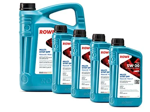 ROWE - 5 + 4x 1 Liter ROWE HIGHTEC MULTI SYNT DPF SAE 5W-30 Motorenöl - PKW Motoröl für Modelle mit Abgasnachbehandlung und Turboaufladung
