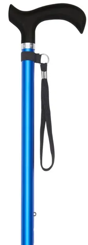 Stockshop Gehstock Soft Melbourne Blue mit Derbygriff - Eleganter Gehstock aus leichtem Aluminium in stilvollem tiefseeblau, höhenverstellbar von 86-109 cm. Der komfortable Derbygriff mit Softgrip-Beschichtung sorgt für optimalen Halt. Ideal für modische Unterstützung im Alltag.