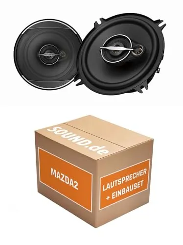 Lautsprecher Boxen Einbaupaket für Pioneer Pioneer TS-A1371F kompatibel mit Mazda2 Typ DE hinten | 2X Tief-Mitteltöner mit integriertem Hochtöner 300W MAX