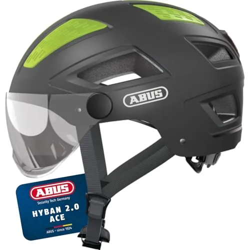 ABUS 86938 Fahrradhelm, Schwarz (Titan), L (56-61 cm) - Fahrradhelm mit LED-Rücklicht für hohe Sichtbarkeit und optimaler Passform dank Zoom Ace Urban Verstellsystem – perfekt für Stadtverkehr und Pendler.