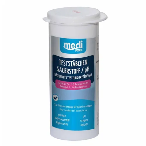 Teststäbchen Teststrips Teststreifen Sauerstoff pH Algenschutz  mediPOOL