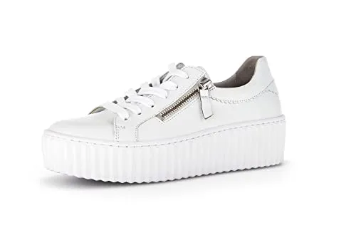 Gabor Damen Low-Top Sneaker, Frauen Halbschuhe,Wechselfußbett,Best Fitting,schnürer,Plateausohle,straßenschuhe,Latte (Creme),37 EU / 4 UK