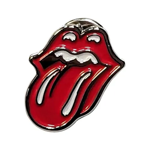 The Rolling Stones Classic Tongue Silber Outline Pin Badge One Size
