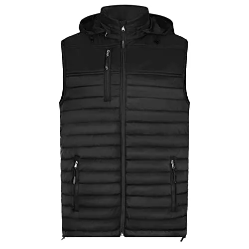 HRM Herren 1301 Men s Hooded Performance Body Warmer, Schwarz, 4XL EU - Herren-Westen: Leichte, atmungsaktive und wasserabweisende Kapuzenweste mit 3 Taschen, ideal für Freizeit, Sport und Arbeit. Fair produziert unter umweltbewussten Bedingungen.