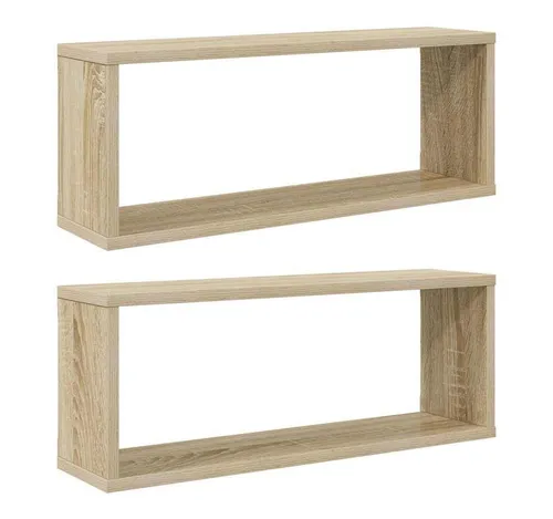 furnicato Wandregal Würfel-Wandregal-Set 60x15x23 cm Sonoma-Eiche, Massivholzwerkstoff, 2-tlg.