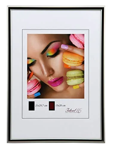 IDEAL TREND Kunststoff Bilderrahmen Glas Modern Wanddeko Collage Poster Bilder Foto Rahmen: Farbe: Stahl | Format: 40x60