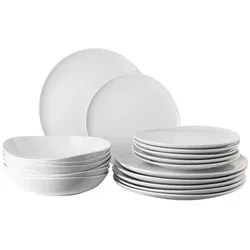 Rosenthal Kombiservice Junto weiß - 18-teiliges Geschirrset aus feinem Porzellan mit innovativem Design und handwerklichem Charme, ideal für stilvolle Mahlzeiten.