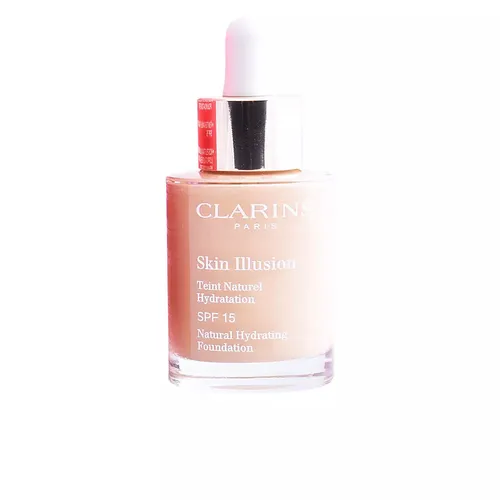 CLARINS Skin Illusion SPF 15 110N Honey, 30 ml - Make-up Foundation mit Serum-Textur für ein ultra-natürliches Finish. Leicht aufzutragen, nicht fettend, und mit SPF 15 für zusätzlichen Hautschutz. Perfekt für einen strahlenden Teint.