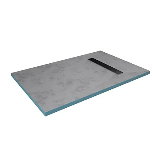 MARWELL Duschelement 90 x 140 cm - Duschboard für bodenebenen, barrierefreien Einbau mit integrierter Ablaufrinne und waagerechtem Ablauf – ideal für individuelle Anpassungen und einfache Montage.