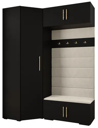 ABIKS MÖBEL Kompaktgarderobe INOVA 3 SATZ 21 – Elegantes Möbelset - Die kompakte Garderobe bietet stilvolle Aufbewahrungslösungen mit eleganten Regalen und Kleiderstangen. Ideal für jeden Raum, robust und langlebig, sorgt sie für Ordnung und ein modernes Ambiente.