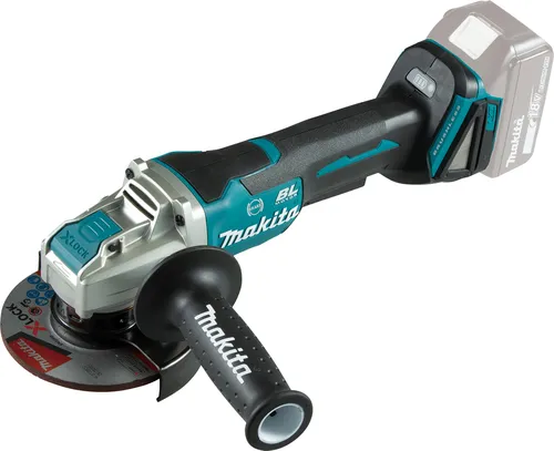 Makita Winkelschleifer DGA520ZX1, 125mm, X-Lock, 18V - Schleifmaschinen mit bürstenlosem Motor für lange Lebensdauer, X-Lock für schnellen Werkzeugwechsel und sicherem Arbeiten dank Paddelschalter mit Totmannfunktion.