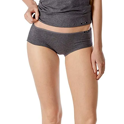 Skiny Damen Cotton Advantage Panties, Anthra Melange, 42 EU - Funktionsunterwäsche: Bequeme Panty im Doppelpack aus weicher Baumwolle mit superflachen Abschlüssen für optimalen Tragekomfort.