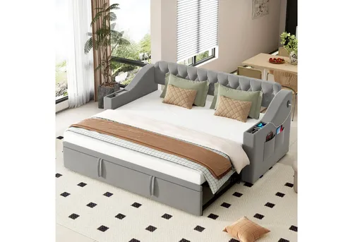 Odikalo Schlafsofa Schlafcouch 90x190 mit Lattenrost & USB von Odikalo