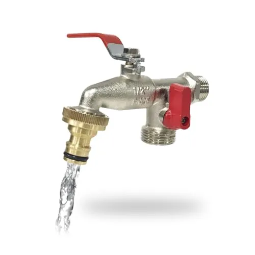 Aqua Control G6354 Premium-Gartenwasserhahn mit Doppeltem Ausgang 1/2