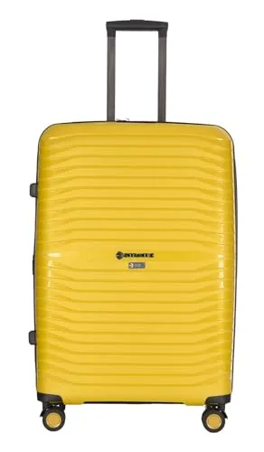 Stratic Bright+ Hartschalen-Koffer groß, wasserabweisend, erweiterbar, mit TSA-Schloss - Koffer mit NFC-Chip für Smartphone-Steuerung, 4-Rollen-System für einfaches Handling und erweiterbar um 10% für mehr Packvolumen.