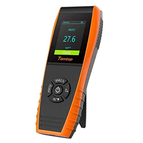 Temtop PM2.5 PM10 Laserpartikeldetektor P600 - Messgerät zur präzisen Überwachung von PM2.5 und PM10, sorgt für gesunde Luftqualität zu Hause, im Büro oder Auto dank tragbarem Design und einfacher Bedienung.