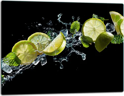 Glasschneidebrett Herdabdeckplatte Ceranfeld Universal 52x40 cm Schwarz Obst