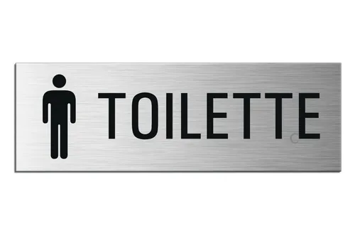 Schild Toilette Herren Türschild 24x8 cm Aluminiumschild Edelstahloptik sk.