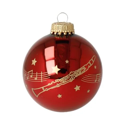 Weihnachtskugel Kling Glöckchen mit Instrument - Schönes Geschenk für Musiker (Klarinette)