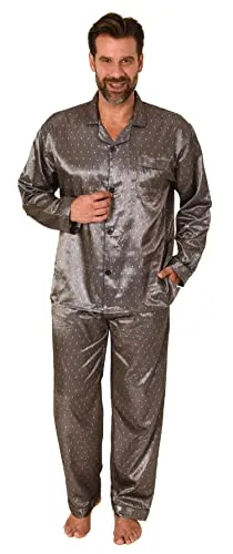 Normann Edler Herren Satin Pyjama in Anthrazit von Normann