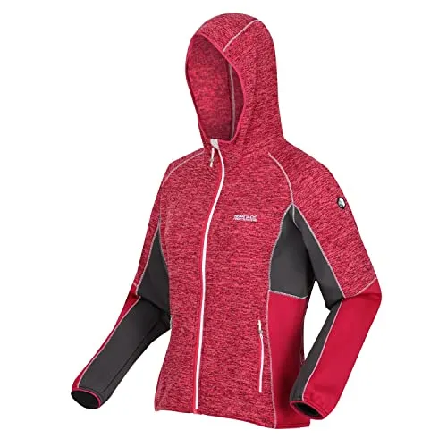 Regatta Strickfleecejacke Damen mit Kapuze, Farbe:Rot, Größe:36