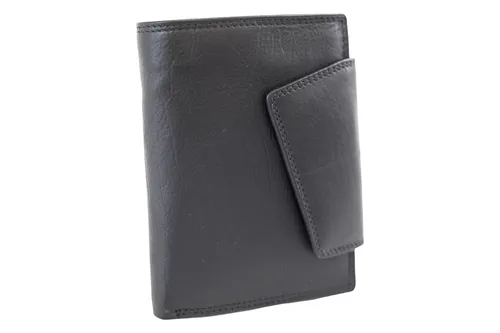 LEAS Damenbörse im Hochformat mit RFID Schutz - Elegante schwarze Damenbörse aus Echt-Leder mit RFID Schutz, ideal für sicheres Aufbewahren von Karten und Bargeld. Vielfältige Fächer und hoher Tragekomfort machen sie zum perfekten Begleiter.