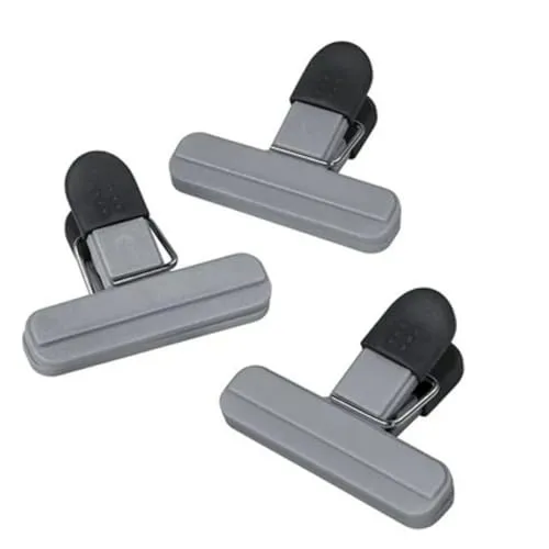 Chef Aid Beutelclips, 3 Stück Soft-Grip-Beutel-Clips, um Lebensmittel länger frisch zu halten, hergestellt aus BPA-freiem Kunststoff und Kühlschrank, gefrier- und spülmaschinenfest