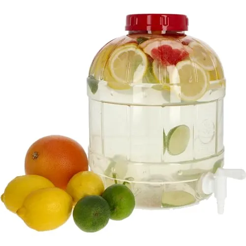 10L Kunststoff (PET) Getränkespender mit Zapfhahn Wasserspender Saftspender Limonadenspender Gartenparty Tank für Sommer Saft, kaltes Wasser, Eis, Milch, Bier Täglich Outdoor Party Trinkwasser