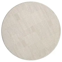 carpet city Kurzflor-Teppich Flair, Beige, Rund 200x200 cm - Moderner Kurzflor-Teppich für vielseitige Wohnräume, pflegeleicht, strapazierfähig und geeignet für Fußbodenheizung.