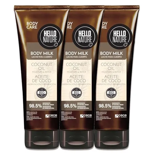 P-Beauty Naturkosmetik Body Milk Lotion mit BIO Kokosöl - Körpermilch mit Mandelöl & Panthenol - Feuchtigkeitspflege für sehr trockene Haut - vegane Hautpflege ohne Silikone & Parabene (3x250ml)
