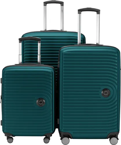 HAUPTSTADTKOFFER - Mitte - 3-teiliges Trolley-Set in Türkis mit TSA - Praktisches Koffer-Set (S, M, L) aus robuster Hartschale mit erweiterbarem Volumen. Ideal für kurze und lange Reisen. Ergonomische Griffe und leise Rollen sorgen für komfortablen Transport.