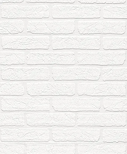 Rasch Tapete 150100 - Vliestapete mit Stein-Optik zum Überstreichen aus der Kollektion Wallton - 10,05m x 0,53m (LxB)