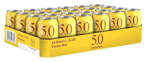 5,0 Original Fiesta-Bier, 24er Dosentray, EINWEG (24 x 0,33l)